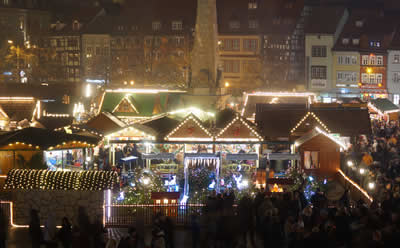 Weihnachtsmarkt Erfurt bei Nacht